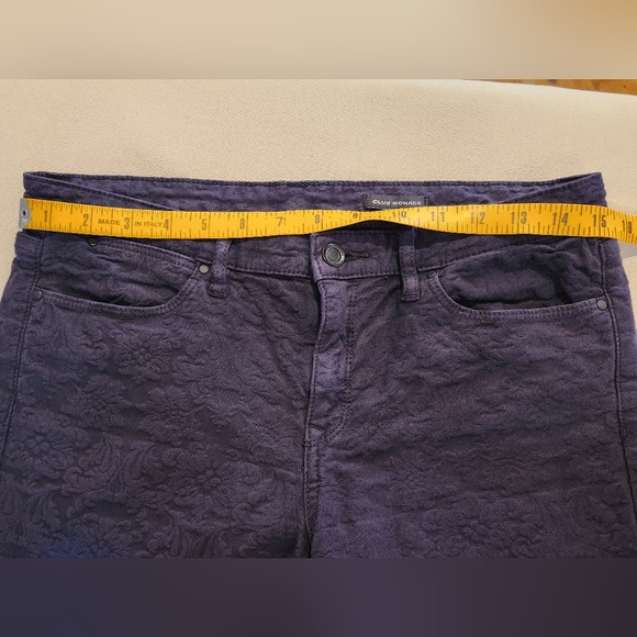 Club Monaco Black Floral Brocade Jeans Pants sz 8 Preppy Flower lace - Picture 5 of 8